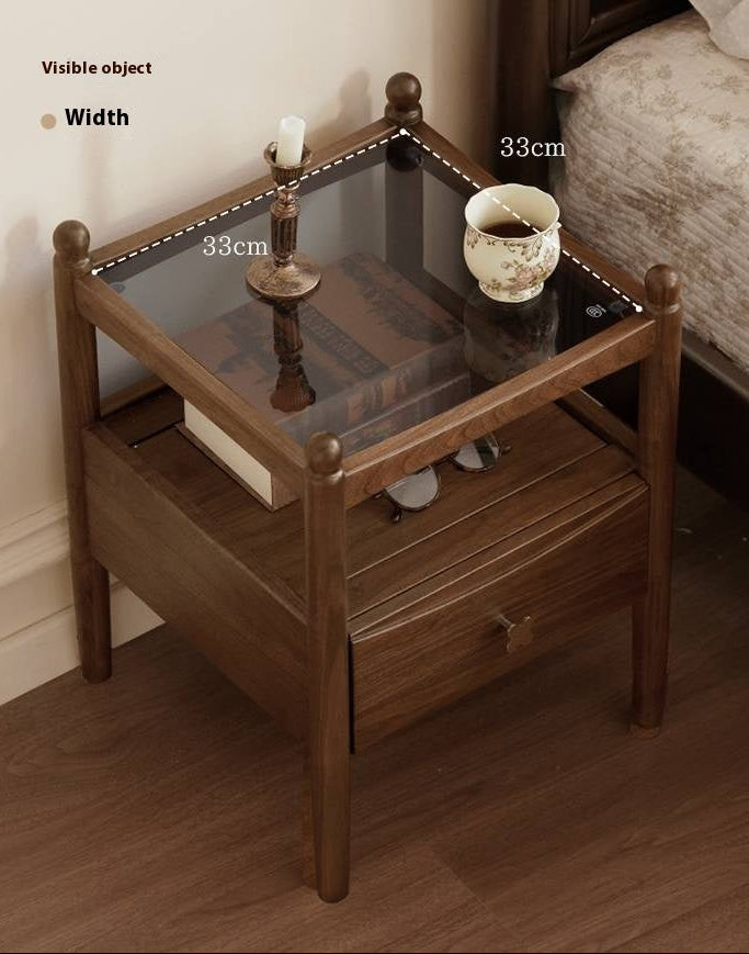 Black Walnut Solid Wood Italian Light Luxury Nightstand