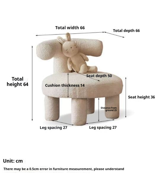 Sculptural Teddy Fabric Lounge Chair for Kids Room