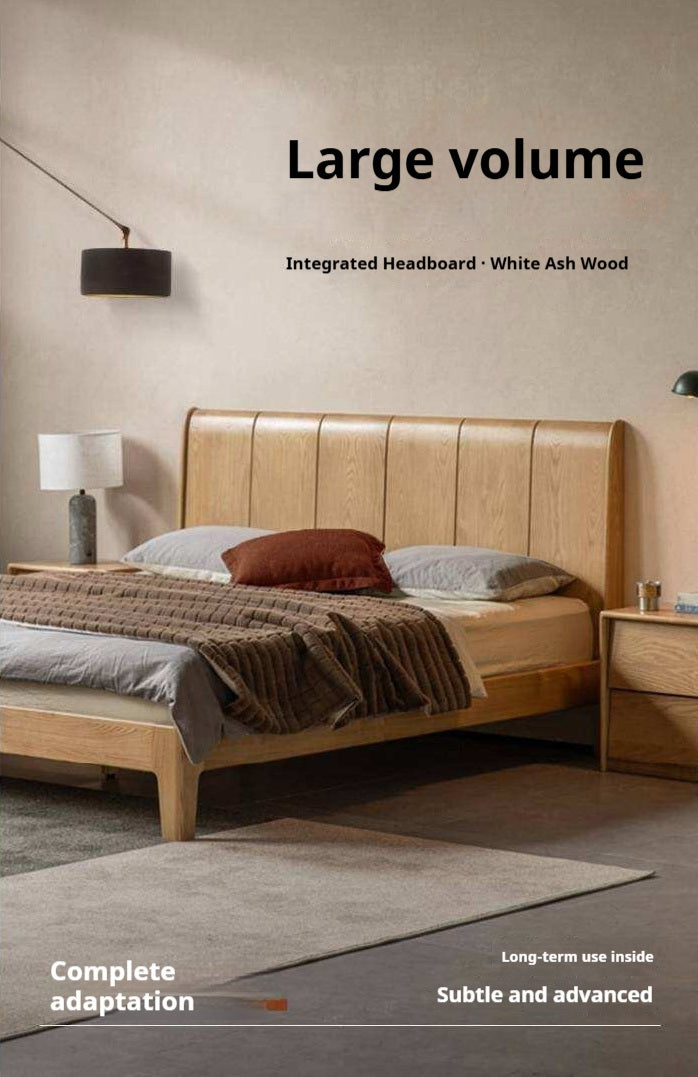 Ash Solid Wood Channel Tufted Platform Bed
