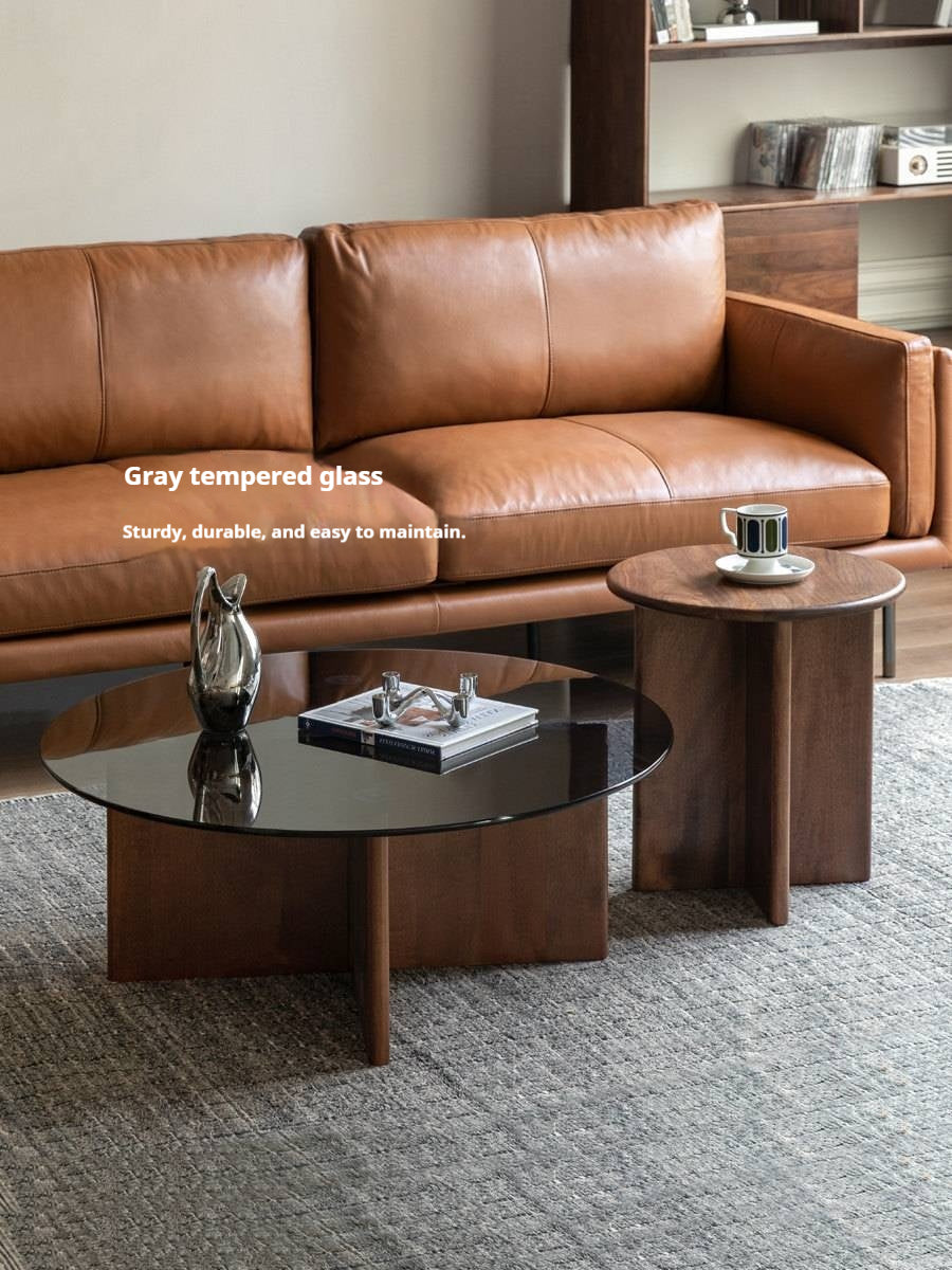 Black Walnut Combination Round Coffee Table