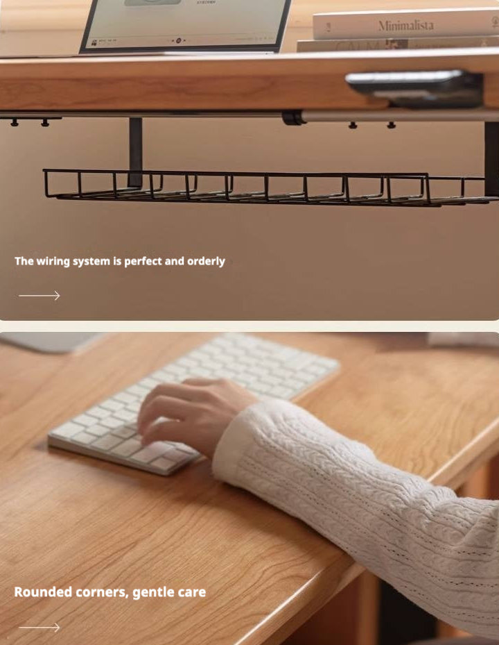 Cherry, Ash Solid Wood Electric Elevating Desk