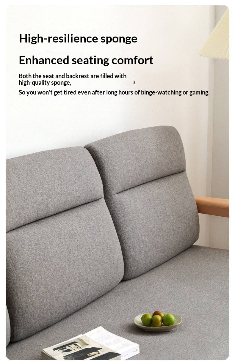 Beech Solid Wood Fabric Lounge Chair with Removable Cover