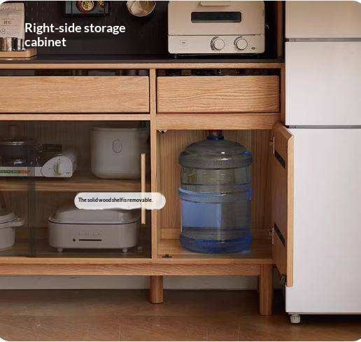 Oak, Ash Solid Wood Modern Rock Board Sideboard