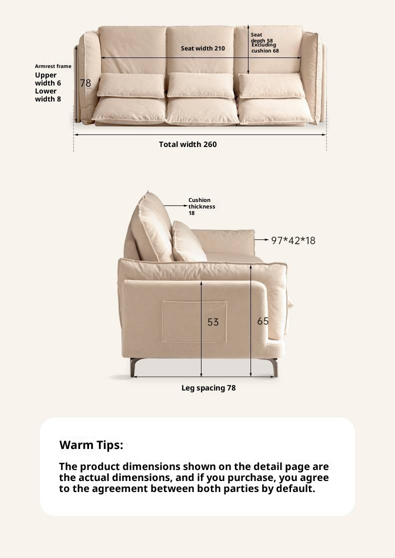 High-Back Modern Fabric Sofa with Scratch-Resistant Upholstery