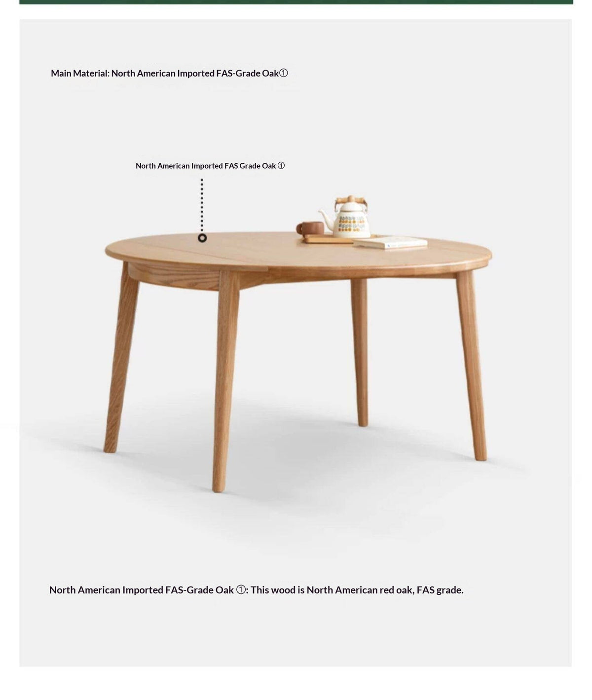 Oak Solid Wood Folding Dining Table