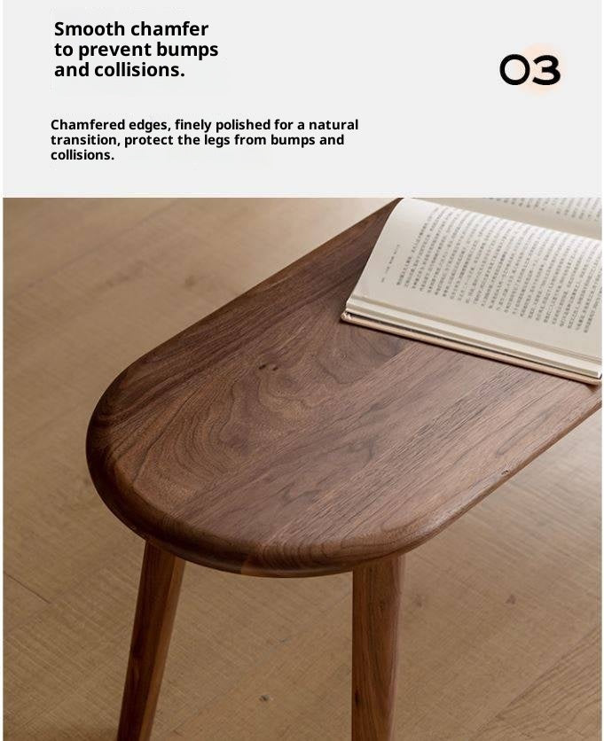 Black Walnut, Oak Solid Wood Nordic Long Bench