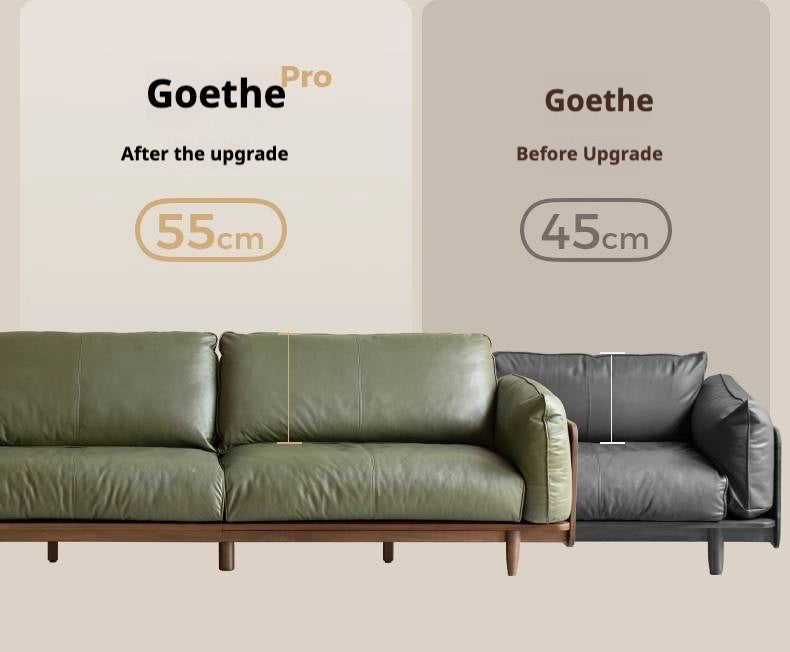 Black Walnut Solid Wood, Oak, Solid Sandalwood Genuine leather, fabric Sofa