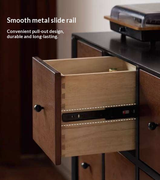 Rubberwood Solid 9-Drawer Dresser, Mid Century Bedroom Storage Cabinet