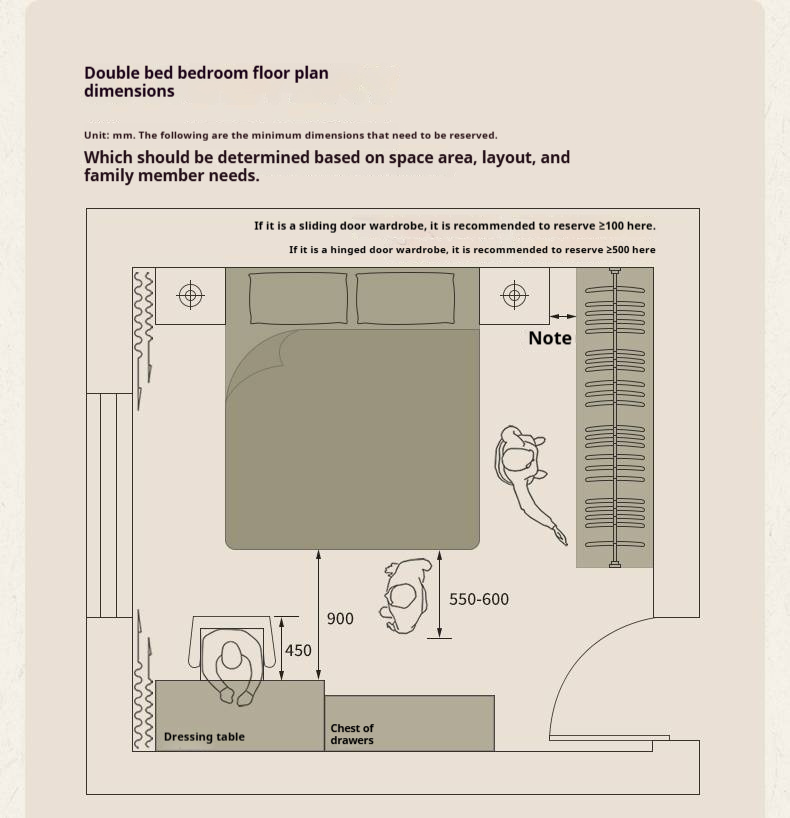 Poplar Solid Wood Bed, Bauhaus Vintage Style