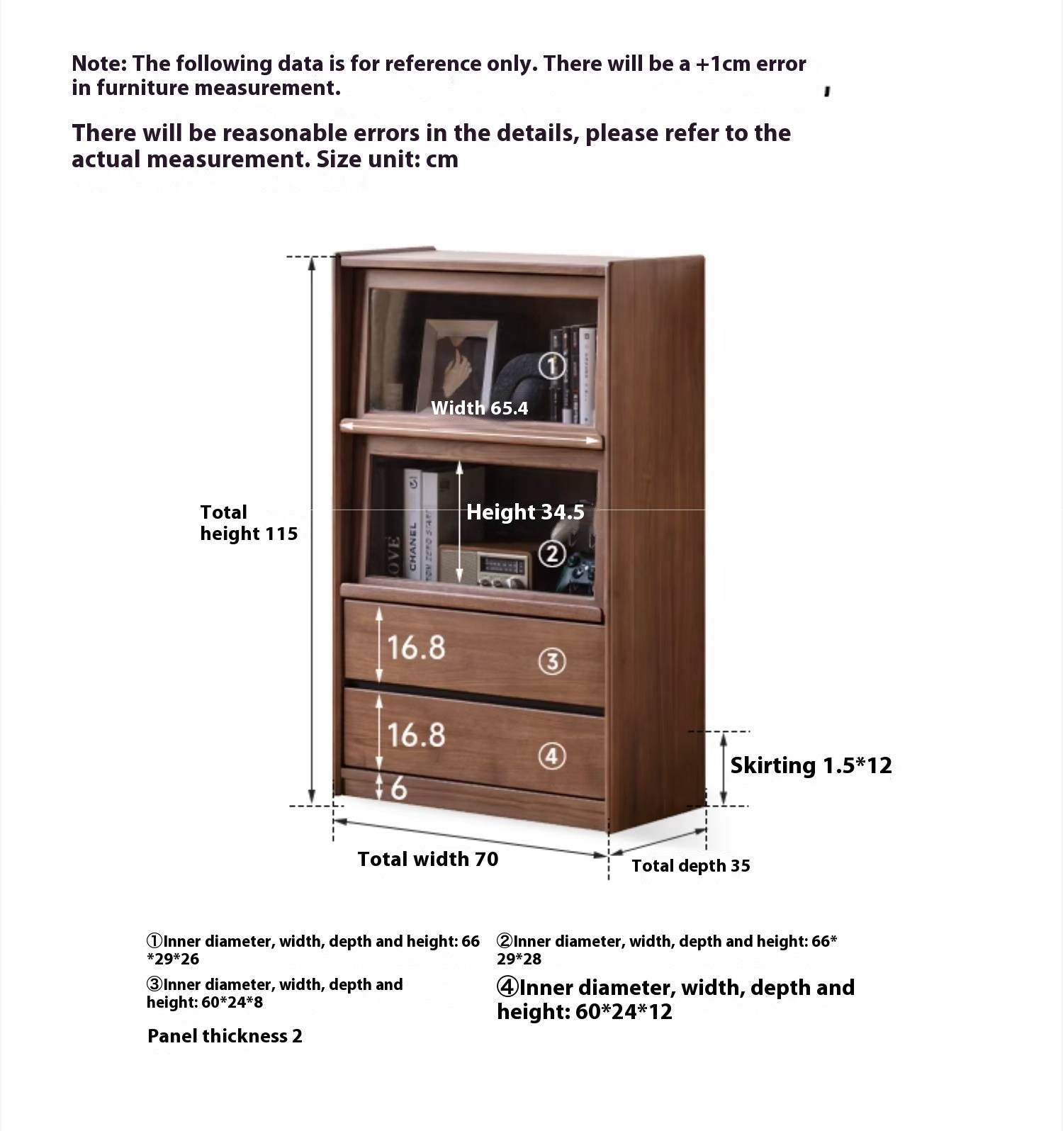 Black Walnut, Fanlongan, Ash Solid Wood Modern Style Side Cabinet.
