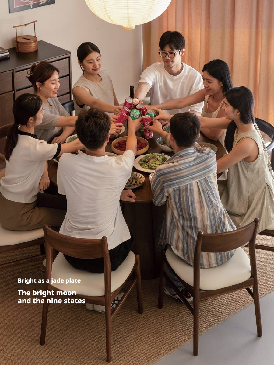 Ash, Black Walnut Solid Wood Modern Large Dining Table