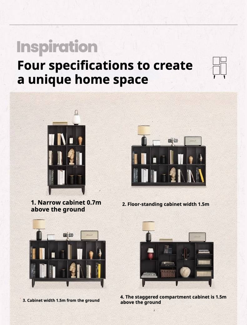 Oak Solid Wood Black Modern Bookcase
