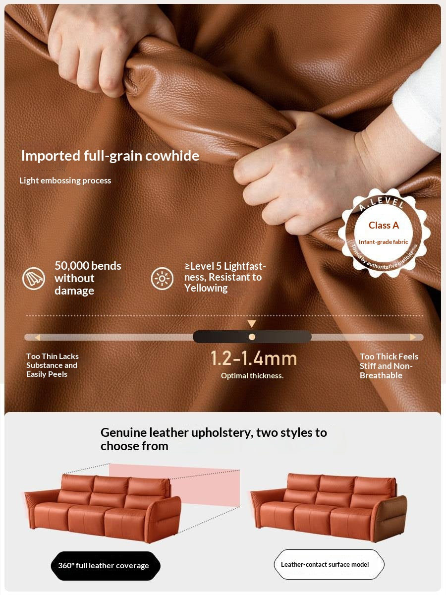 Genuine Leather Electric Luxury High Backrest Sofa