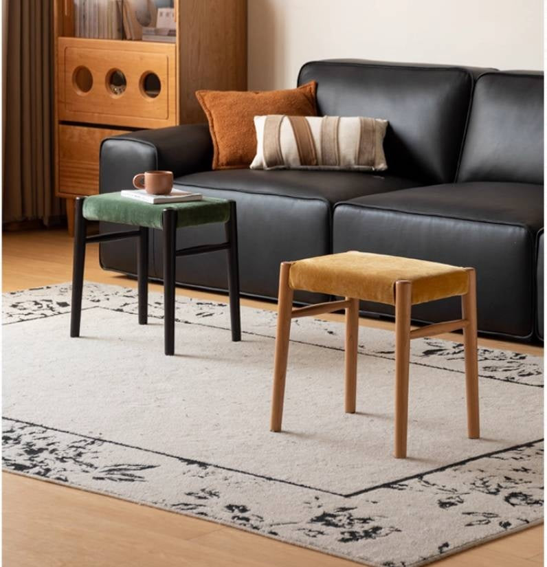 Oak Solid Wood Retro Makeup Stool