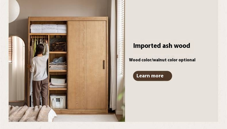 Golden Sandalwood Solid Wood Wardrobe