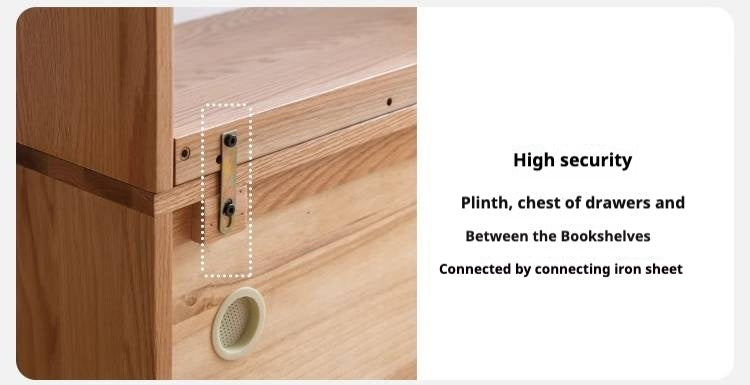 Oak Solid Wood Floor To Ceiling Bookshelves