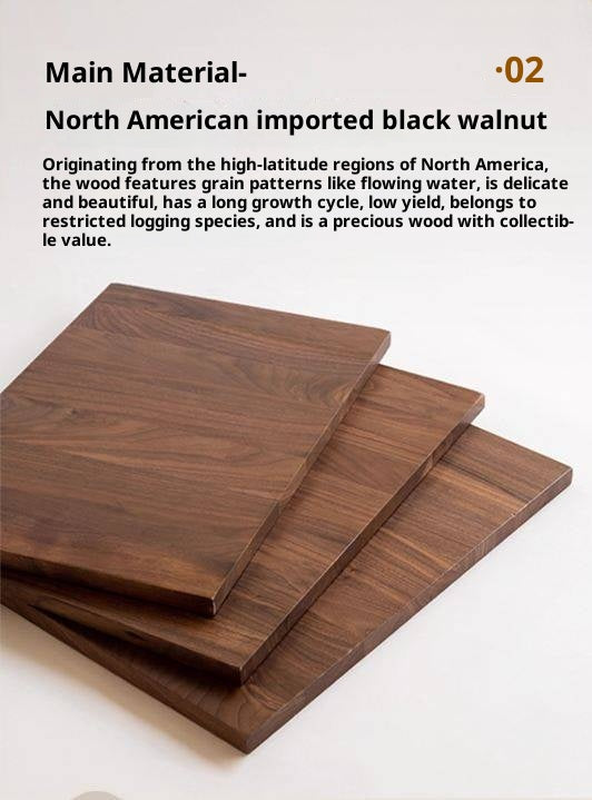 Black Walnut Solid Wood Retro Style Nightstand