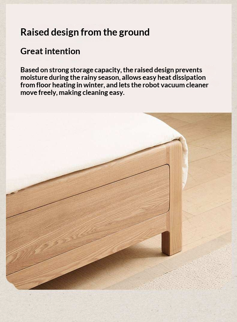 Ash Solid Wood Box Bed Modern Simple
