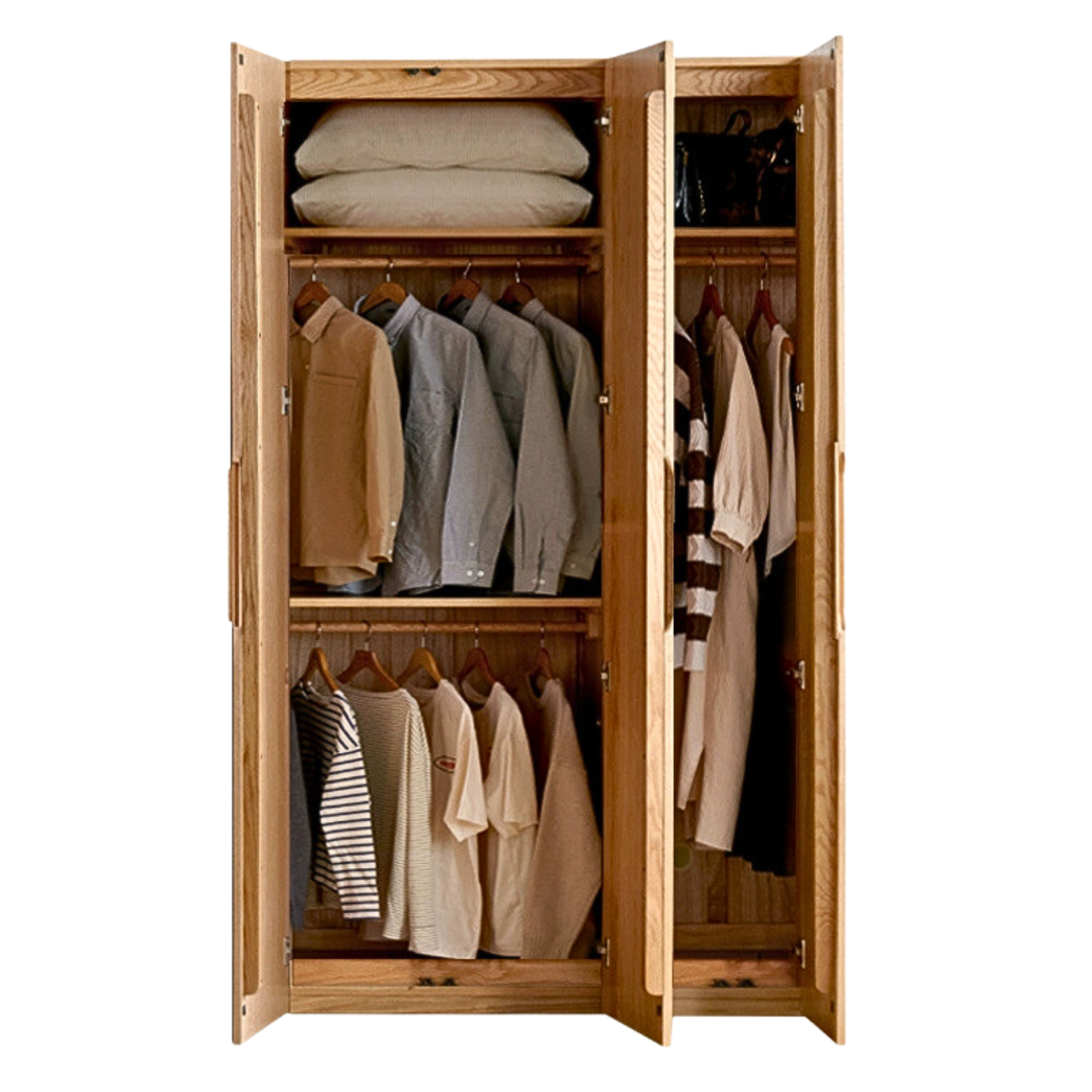 Oak Solid Wood Nordic Wardrobe.