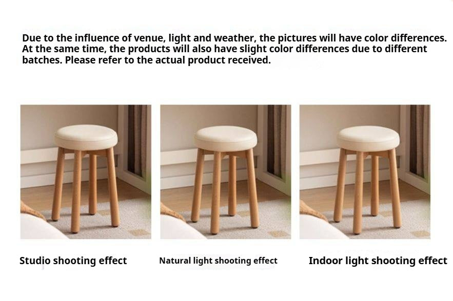 Solid Rubberwood Modern Soft Makeup Stool