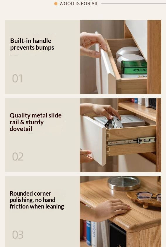 Oak Solid Wood Floor Side Cabinet