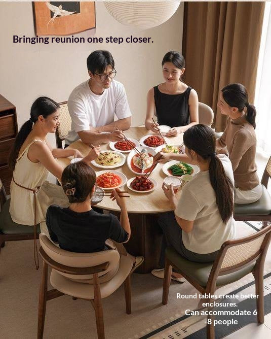 Black Walnut Solid Wood Round Slab Dining Table