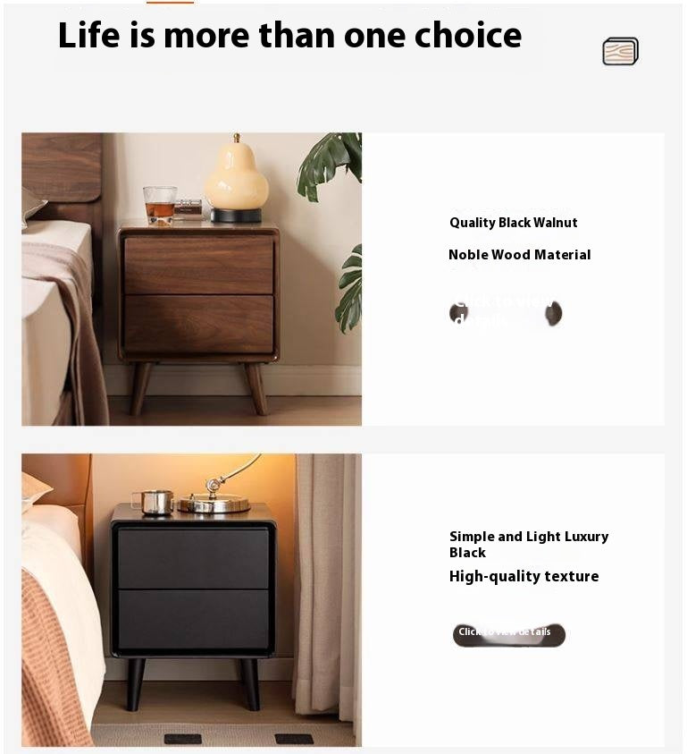 Tulipwood Solid Wood, Solid Rubberwood Modern Nightstand.