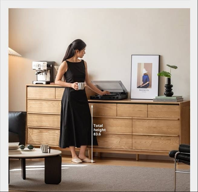 Ash Solid Wood Modern Drawer Cabinet