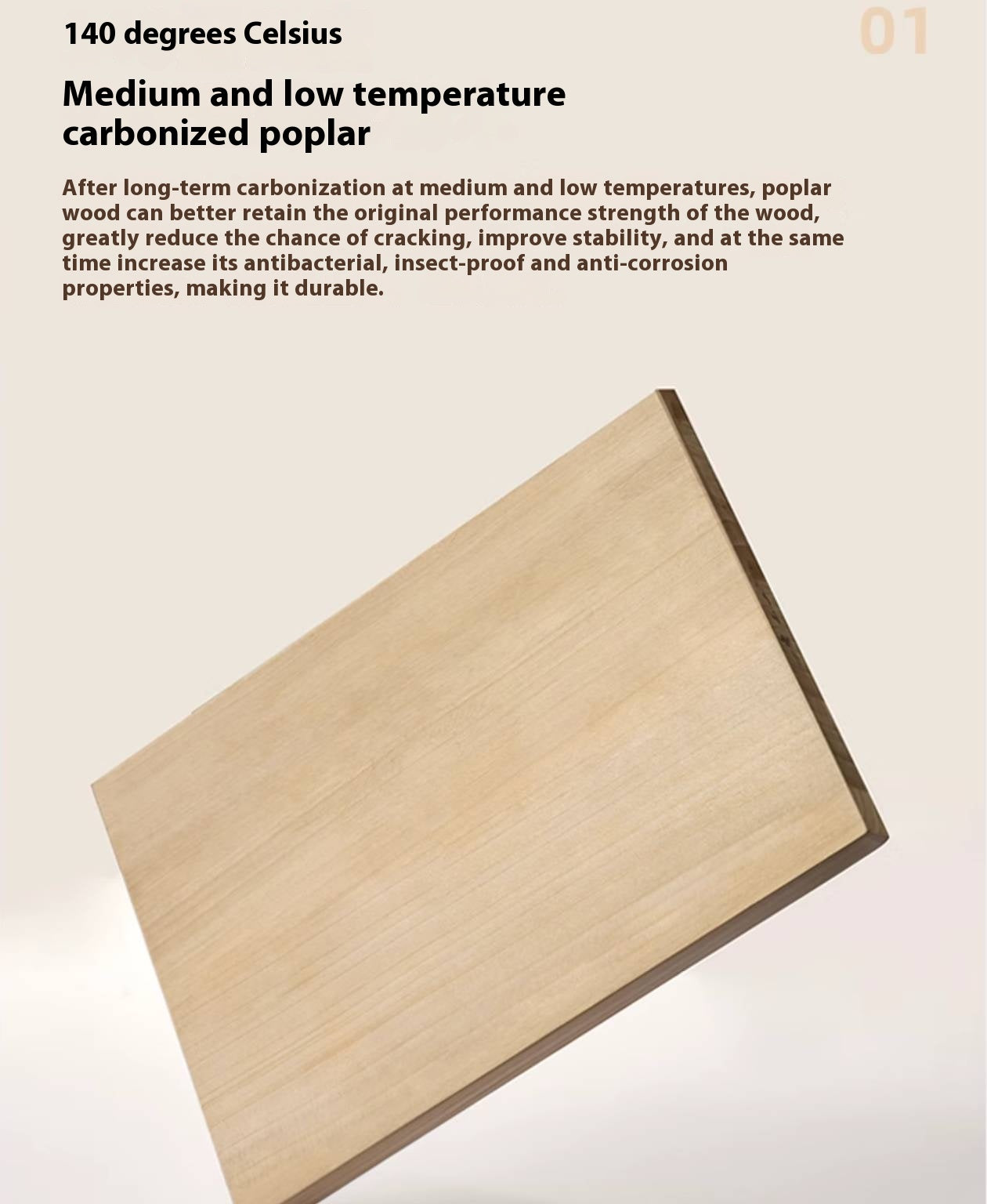 Poplar Solid Wood Bauhaus TV Stand.