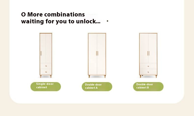 Oak Solid Wood Modern Wardrobe.