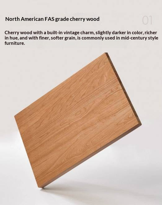 Cherry Solid Wood Retro Retractable Computer Desk