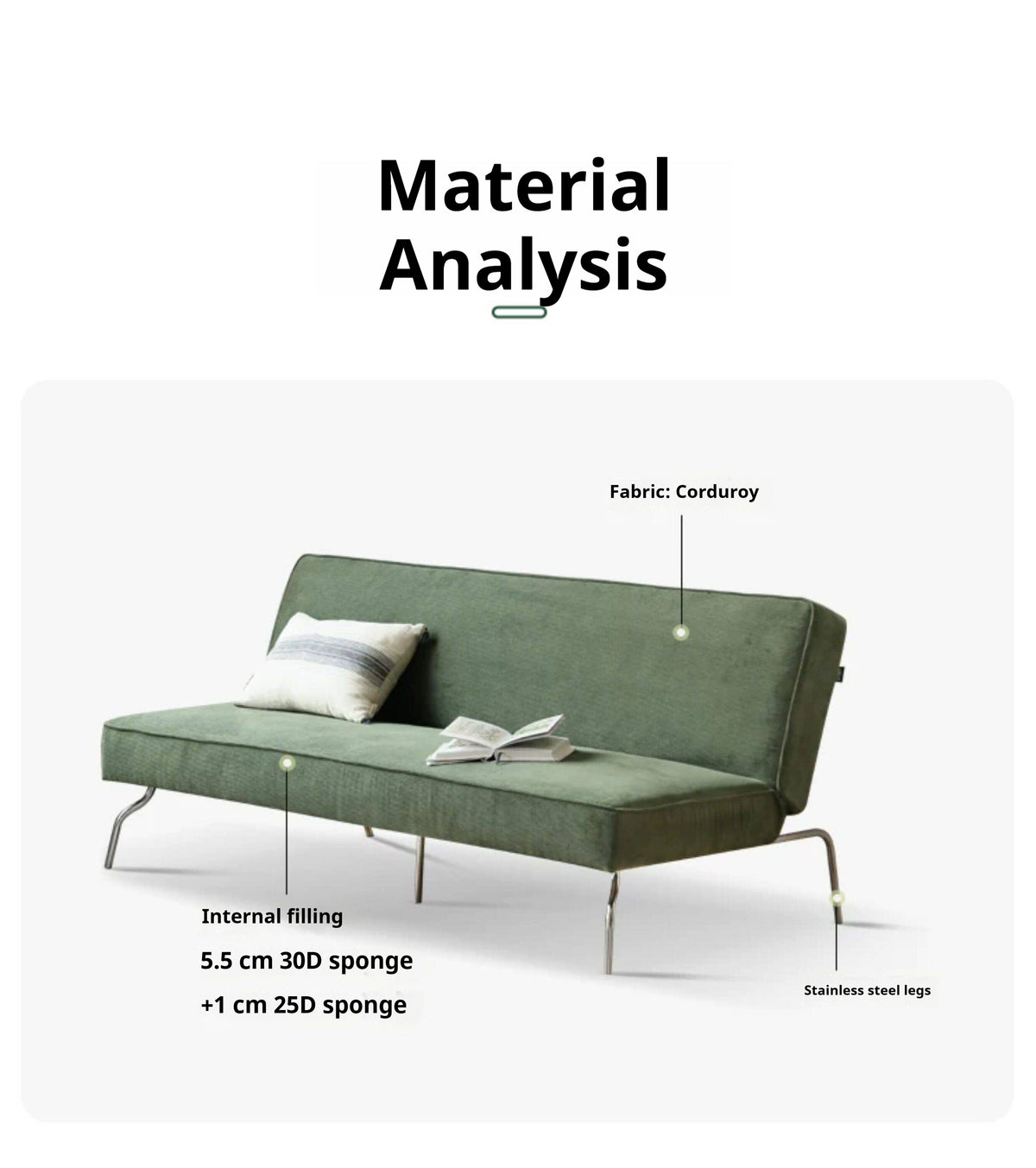 Retro Corduroy Sleeper Sofa