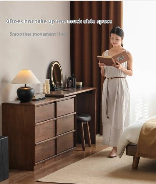 Black Walnut, Sandalwood Solid Wood Light Luxury Vanity Table.