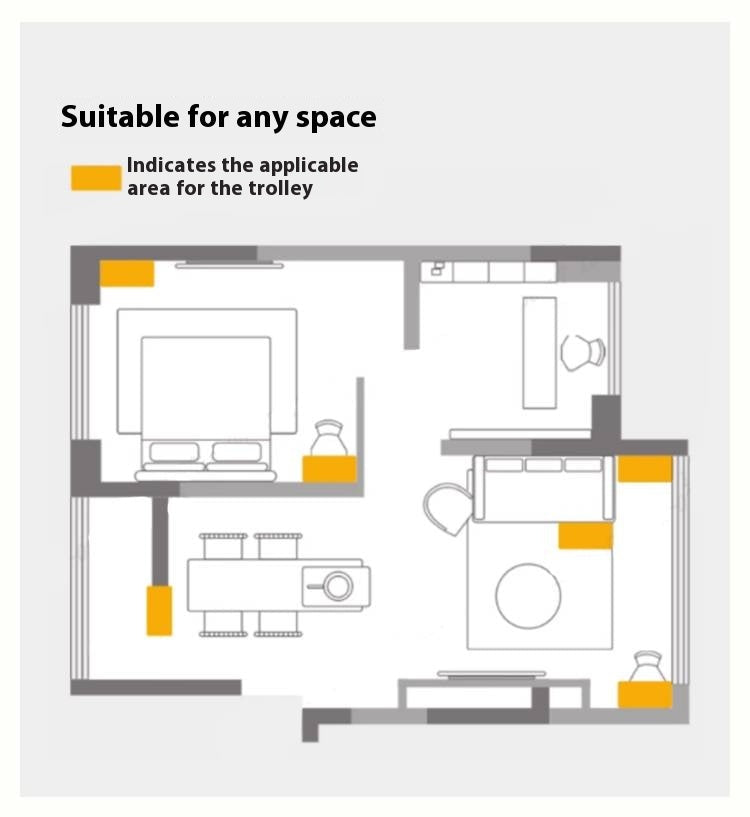 Solid Rubberwood Movable Tea Cabinet.