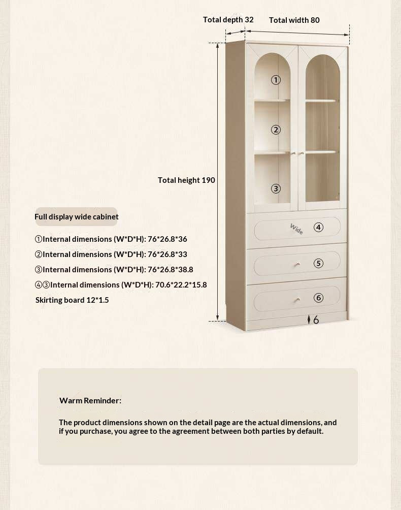 Solid RubberWood Bookcase White With Glass Door French Cream Style