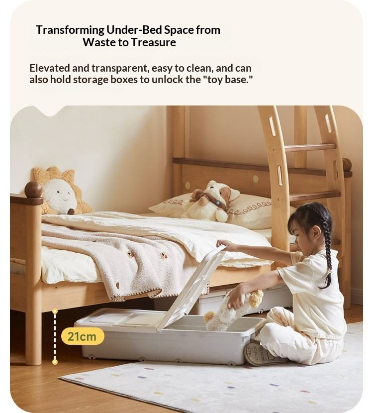 Rubberwood Solid Wood Children's Multifunctional Bunk Bed