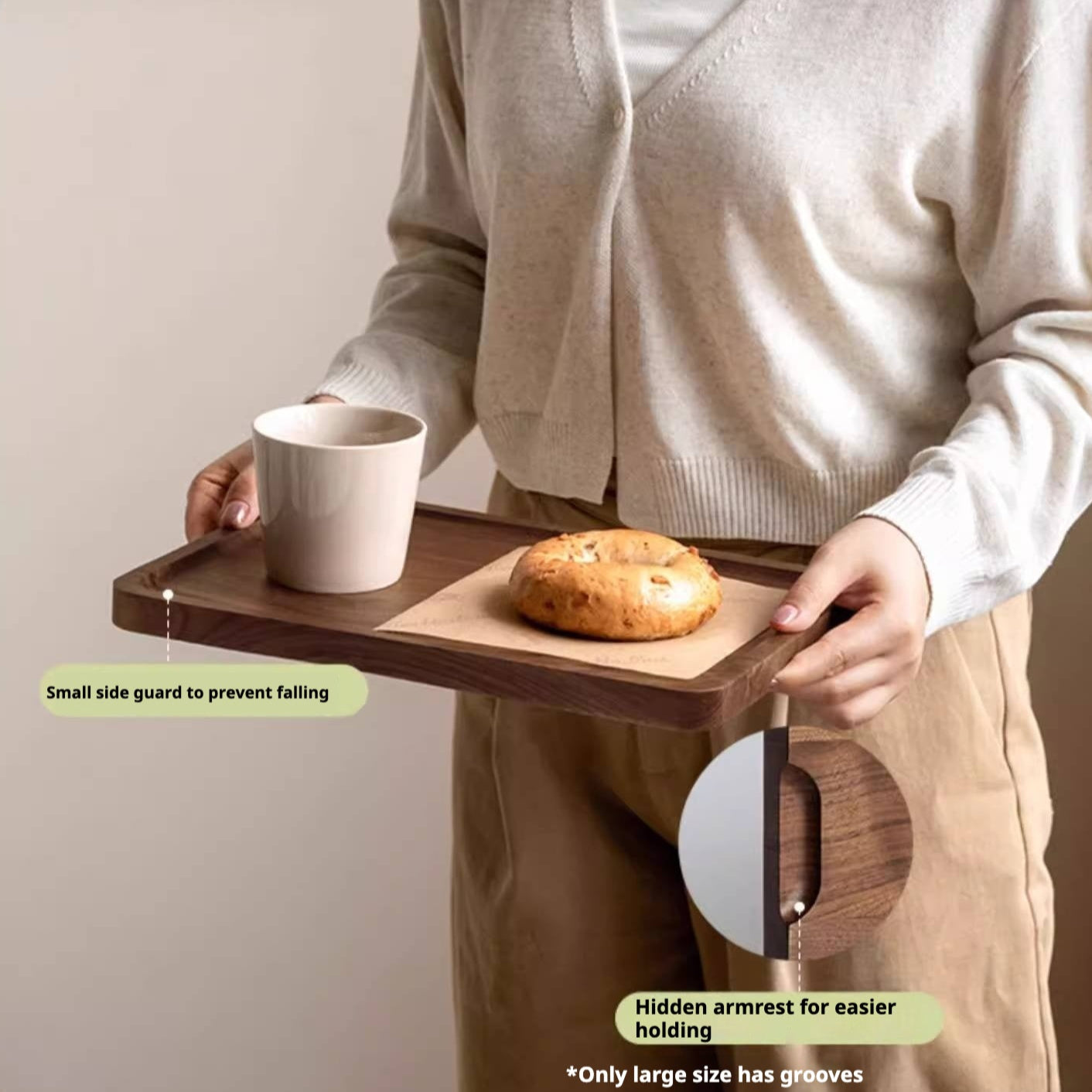 Black walnut solid wood , Beech solid wood wax oil fruit plate tray