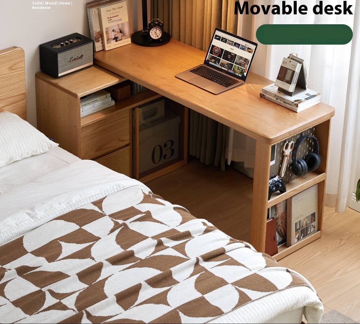 Oak Solid Wood Corner Office Desk