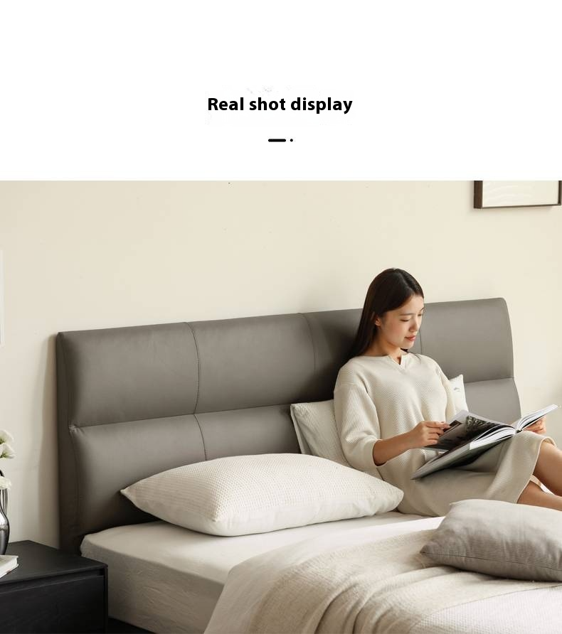 Luxury Genuine Leather Modern Minimalist Bed