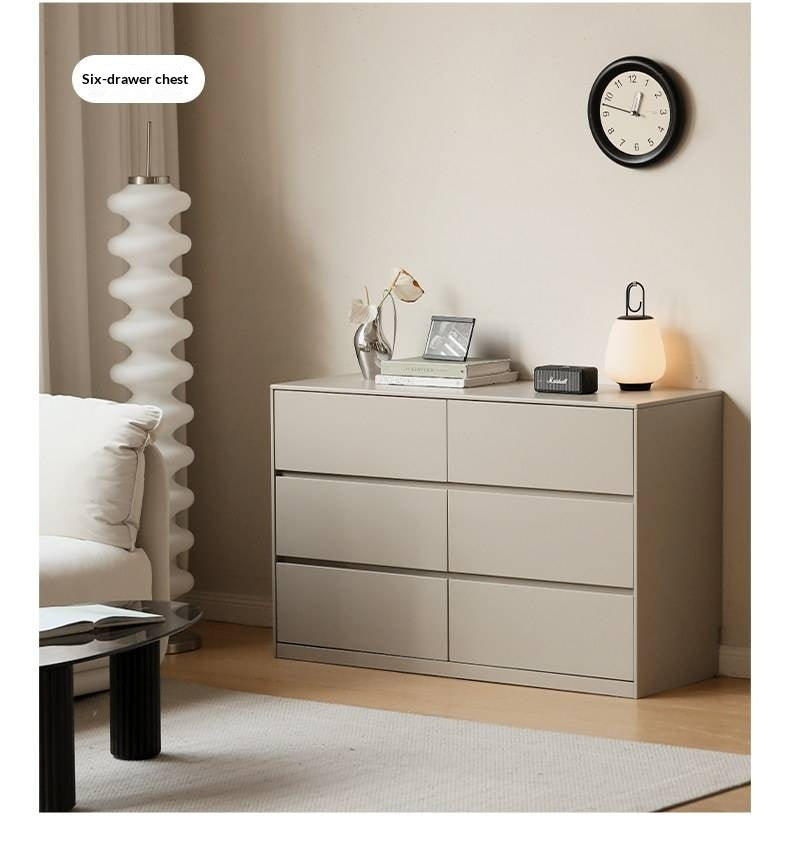 Poplar Solid Wood Light Luxury Six-Drawer Chest