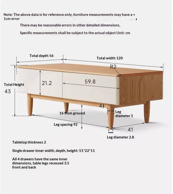 Oak Solid Wood Modern Storage TV Cabinet.