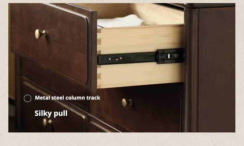 Poplar Solid Wood American Retro Style Bedroom Storage Cabinet