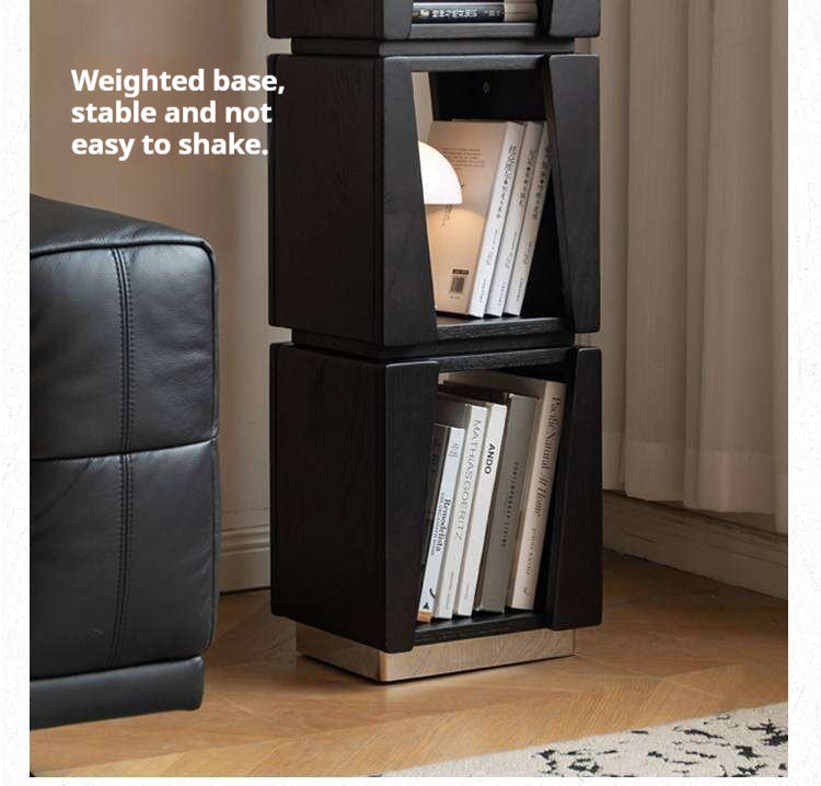Oak Solid Wood Floor-standing Narrow Bookshelf.