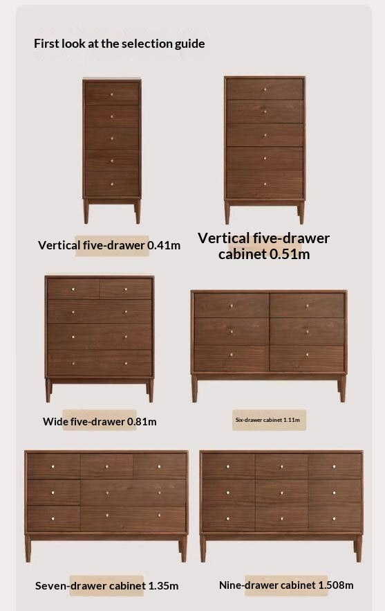 Red Zebrawood Solid Wood Modern Minimalist Chest of Drawers