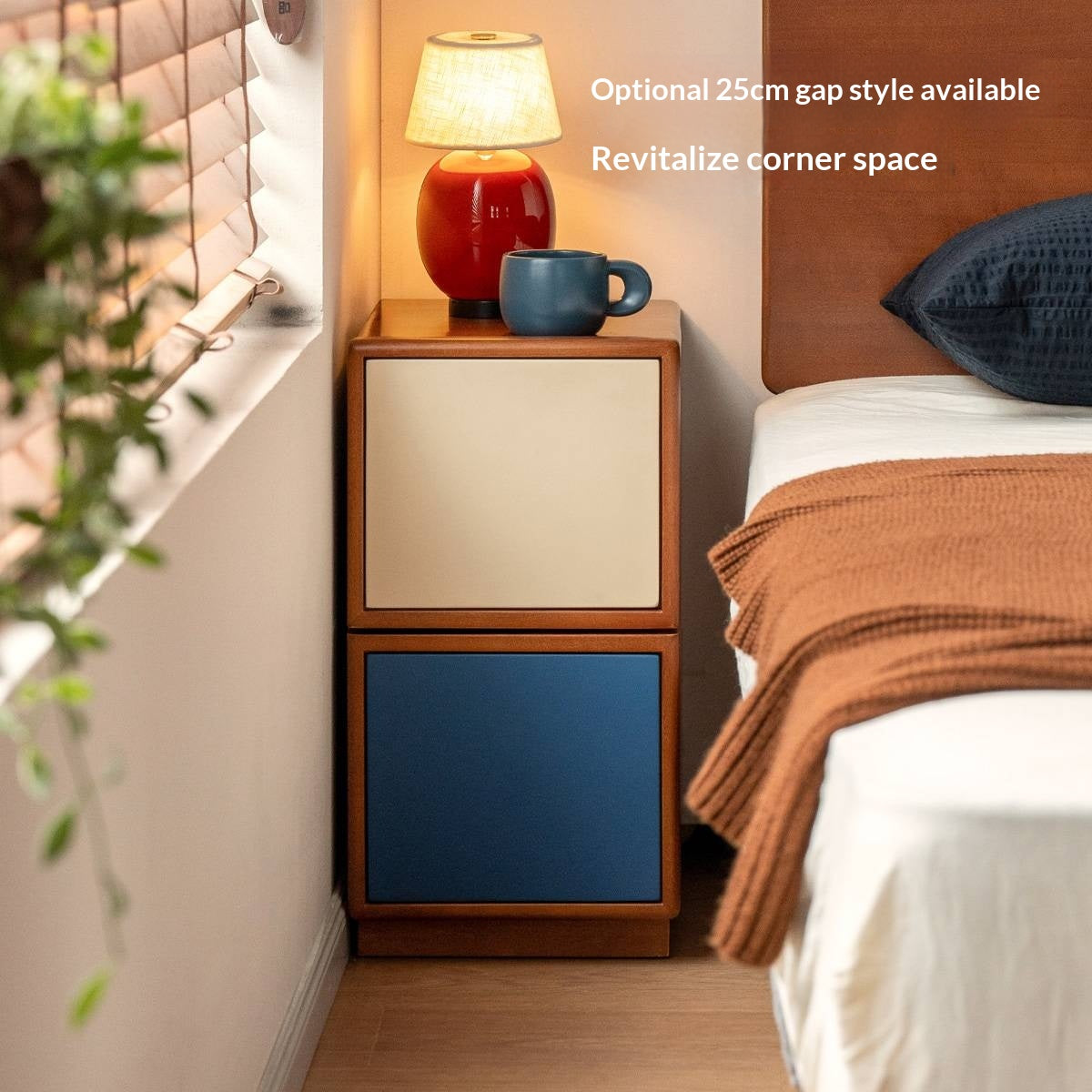 Poplar Solid Wood Bauhaus Style Nightstand