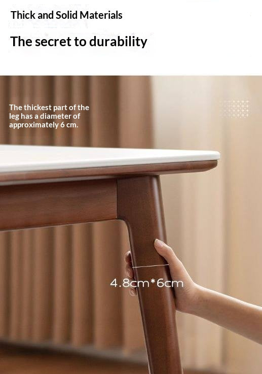 Beech Solid Wood Rock Board Dining Table