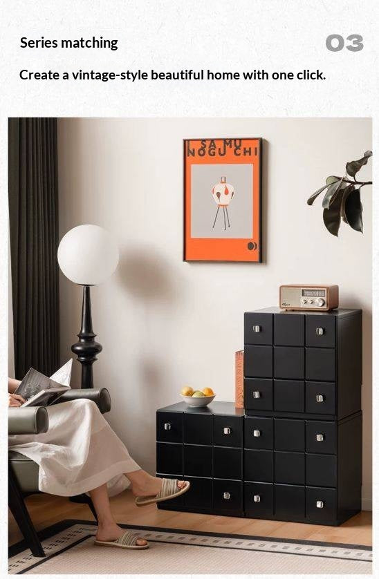 Solid RubberWood Retro Style Side Cabinets