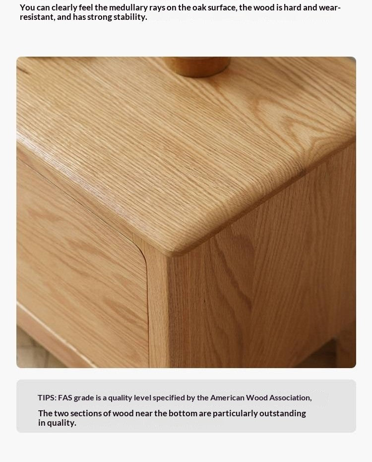 Oak, Solid Rubberwood Modern TV Stand