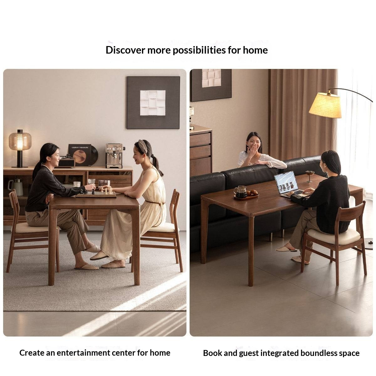 Ash Solid Wood Modern Minimalist Dining Table