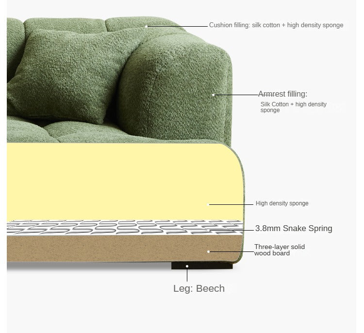 Lamb Fleece Fabric Sofa.